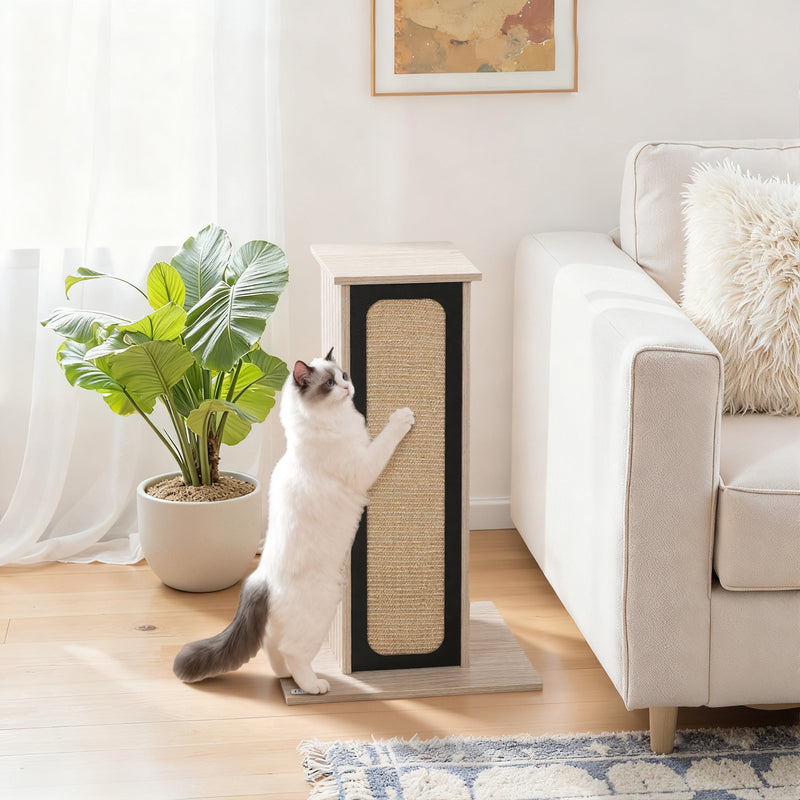 Cat Scratching Post With Replaceable Board And Perch For Indoor Play, Oak AOSOM