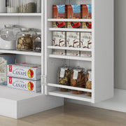 Freestanding Kitchen Storage Cupboard with Adjustable Shelves Ideal for Home Organisation White