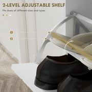 Slim Shoe Storage Cabinet With 4 Flip Drawers Fits Up To 16 Pairs Grey