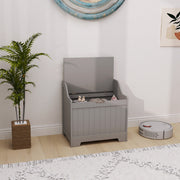 Grey 61L Home Storage Chest With Lift Top Lid And Modern Design By HOMCOM