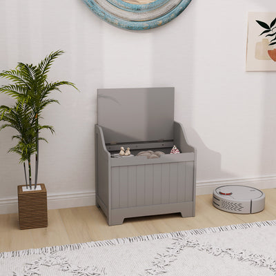 Grey 61L Home Storage Chest With Lift Top Lid And Modern Design By HOMCOM