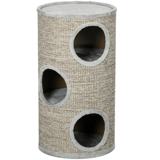 Cat Climbing Tree with Sisal Scratching Posts and Padded Rest Platform Light Grey
