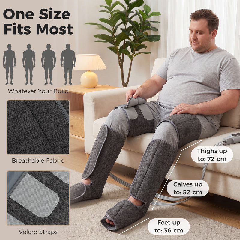Leg Massager for Fast Muscle Relief and Swelling Reduction at Home Grey Homcom