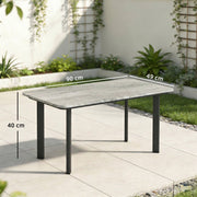 Outdoor Coffee Table with Weatherproof Composite Top for Garden or Patio Use Grey Outsunny
