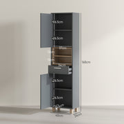 Tall Freestanding Bathroom Storage Storage Cabinet with Open Shelves and Drawer by HOMCOM
