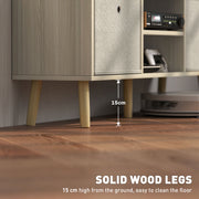 TV Cabinet Stand for TVs up to 50 inch with Foldable Drawers Natural by HOMCOM