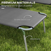 Set of 2 Grey Foldable Sun Loungers with Adjustable Backrest and Sun Shade for Garden