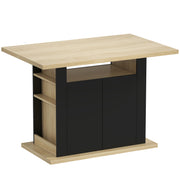 Kitchen Island Table with Storage for Dining and Organising in Family Homes Black AOSOM