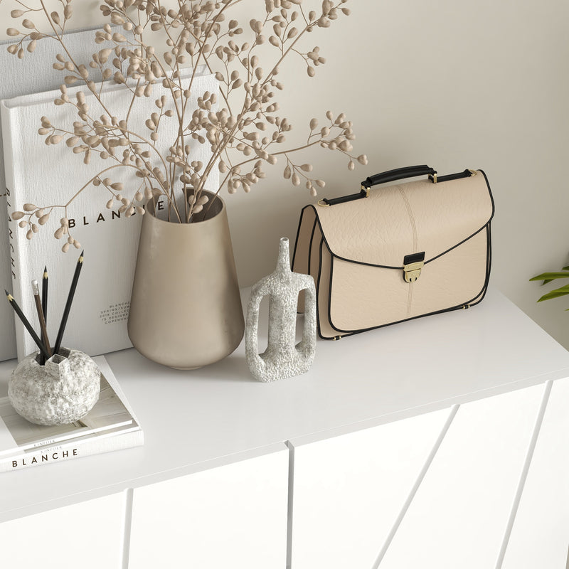 Slim Shoe Storage Cabinet With Adjustable Shelves Fits Up To 20 Pairs Of Shoes, White