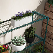 Modern 4 Tier Plant Stand Steel Frame Flower Display Rack for Garden Balcony by Outsunny
