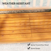 Outsunny Wooden Bench with Liftable Middle Table, Outdoor Bench, Patio Loveseat for Porch, Garden, Seats 2-3 People AOSOM