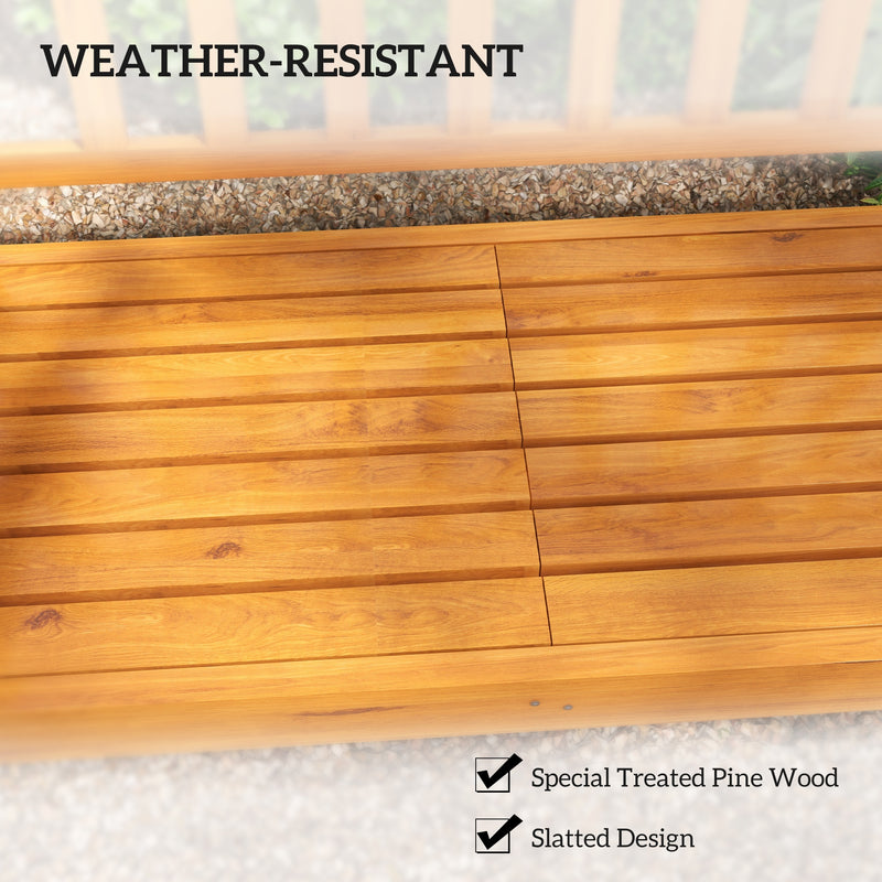 Outsunny Wooden Bench with Liftable Middle Table, Outdoor Bench, Patio Loveseat for Porch, Garden, Seats 2-3 People AOSOM