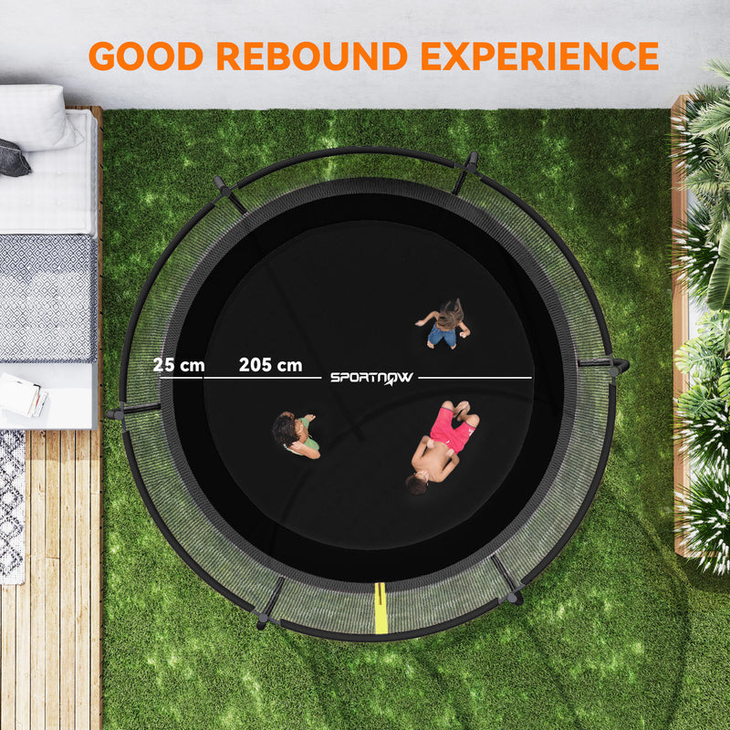 8ft Outdoor Trampoline with Enclosure Net and Spring Cover Black by SPORTNOW AOSOM