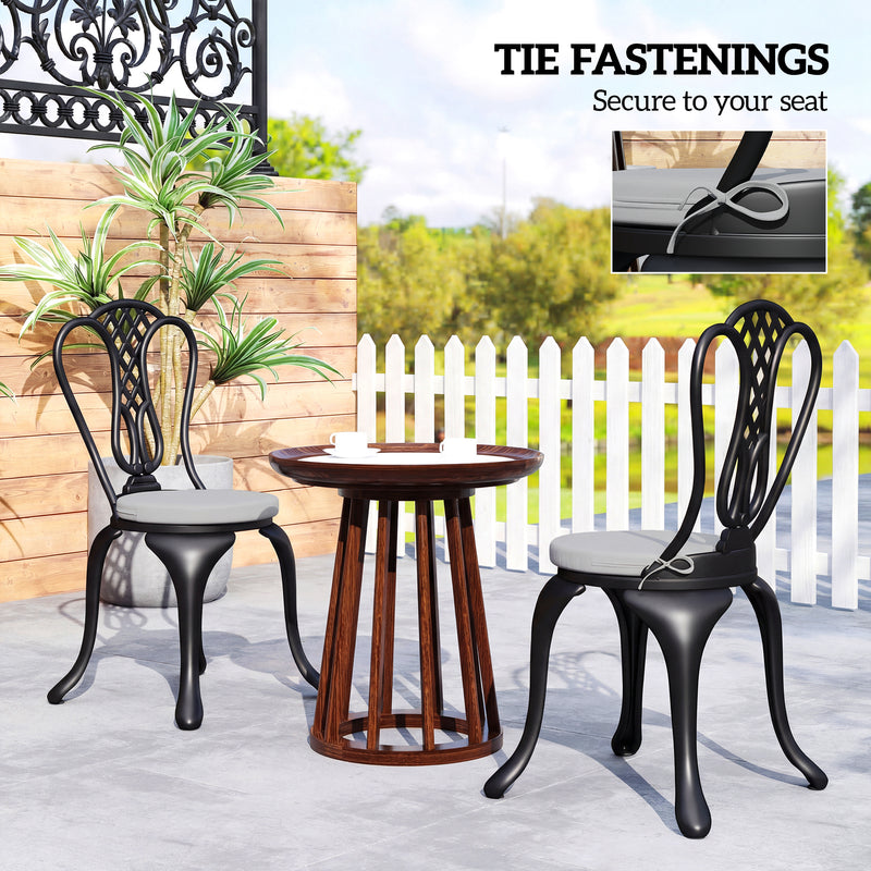 Outdoor Seat Cushions Set of 4 for Comfortable and Safe Garden Chairs Light Grey