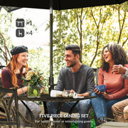 Five Piece Cast Aluminium Garden Dining Set Bronze Tone by Outsunny