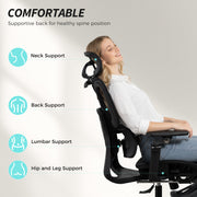 Ergonomic High Back Mesh Office Chair With Lumbar Support For Home Or Work, Black AOSOM