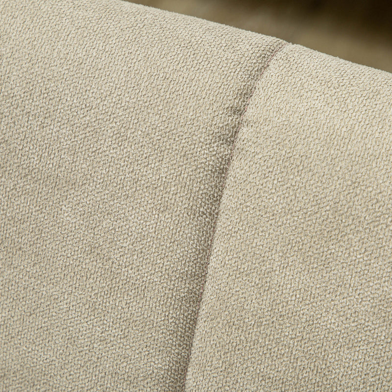 Khaki 3 Seater Fabric Sofa Upholstered Channel Tufted Couch for Living Room and Bedroom by HOMCOM