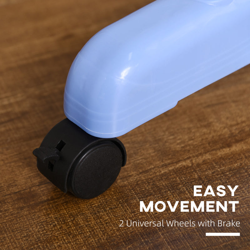 4 Tier Foldable Clothes Drying Rack With Wheels For Indoor And Outdoor Use, Blue