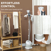 1800W Standing Clothes Steamer with Accessories Grey by HOMCOM
