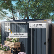 Metal Garden Storage Shed with Lockable Door and Ventilation for Outdoor Use Dark Grey