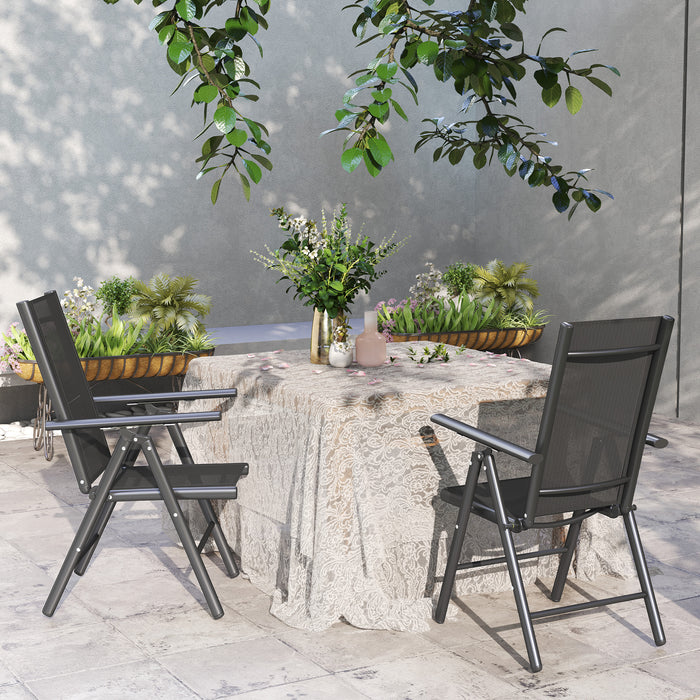 Set of 2 Folding Camping Chairs with Aluminium Frame and Breathable Mesh Seat by Outsunny