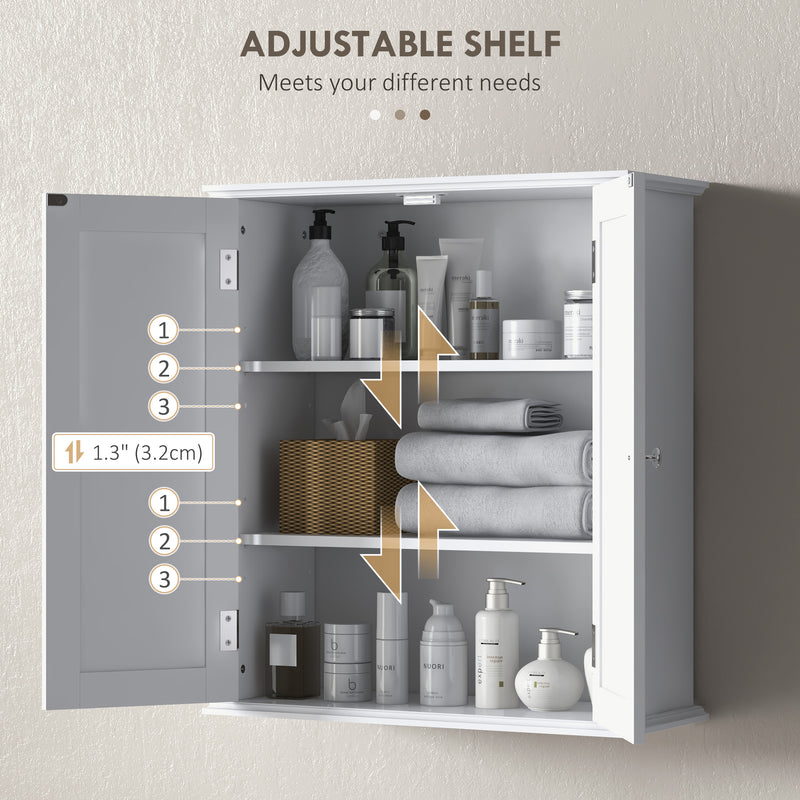 Bathroom Wall Cabinet with Adjustable Shelves for Extra Storage White