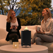 Black Smokeless Fire Pit 16 cm Stainless Steel Portable Wood Burning with Poker by Outsunny