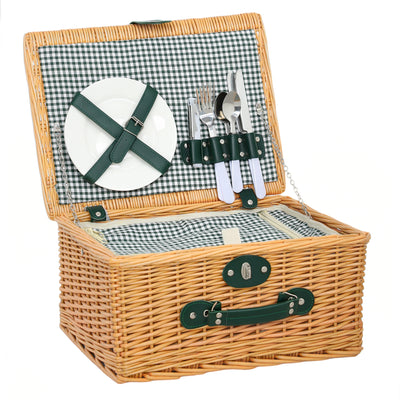 Outsunny Two-Person Picnic Set, with Wicker Basket AOSOM