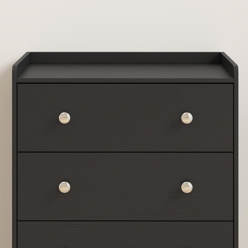 Slim Chest of Drawers for Small Bedrooms with Open Shelf and 4 Deep Drawers