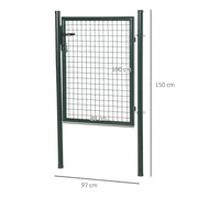 Garden Gate with Lock for Secure and Private Outdoor Entrance Steel Green Outsunny