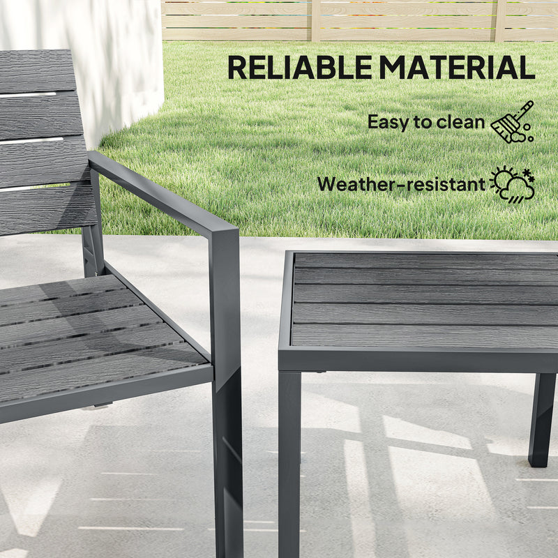 Garden Bistro Set for 2 with Weather-Resistant Chairs and Table for Patio or Balcony Outsunny
