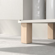 Under Sink Bathroom Cabinet Freestanding Storage Unit for Non Pedestal Basin, Cream White