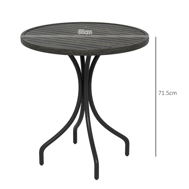 Grey 66cm Galvanised Steel Round Garden Table Weather Resistant by Outsunny