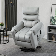 Electric Rise and Recliner Massage Chair with Remote and Storage Pocket, Grey