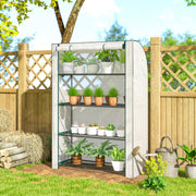Portable Mini Greenhouse With Roll Up Door For Indoor And Outdoor Growing White Outsunny