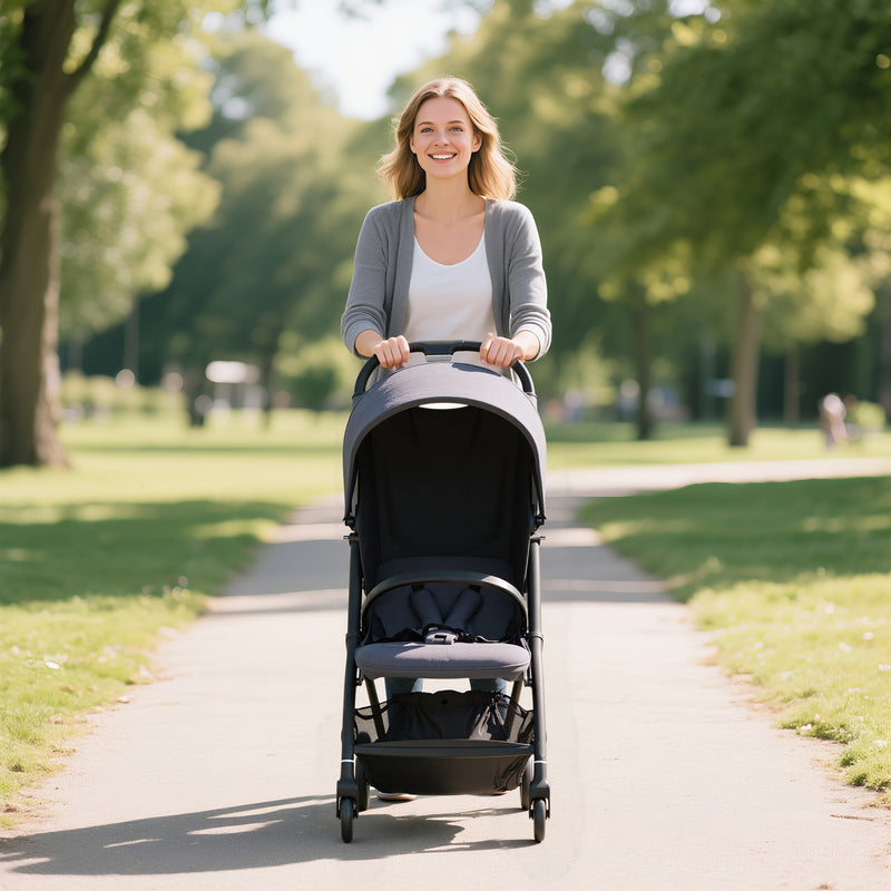 Lightweight Travel Pushchair With Reclining Seat And Storage Basket For Toddlers Dark Grey AOSOM
