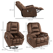 Reclining Massage Armchair with Heat and Eight Massage Points for Home Comfort Brown
