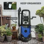Pressure Washer for Patios Cars and Garden Furniture with Adjustable Nozzle Blue Black AOSOM