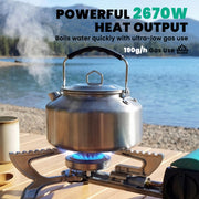 Portable Folding Gas Stove for Safe Outdoor Cooking with Auto Shut-Off Green AOSOM