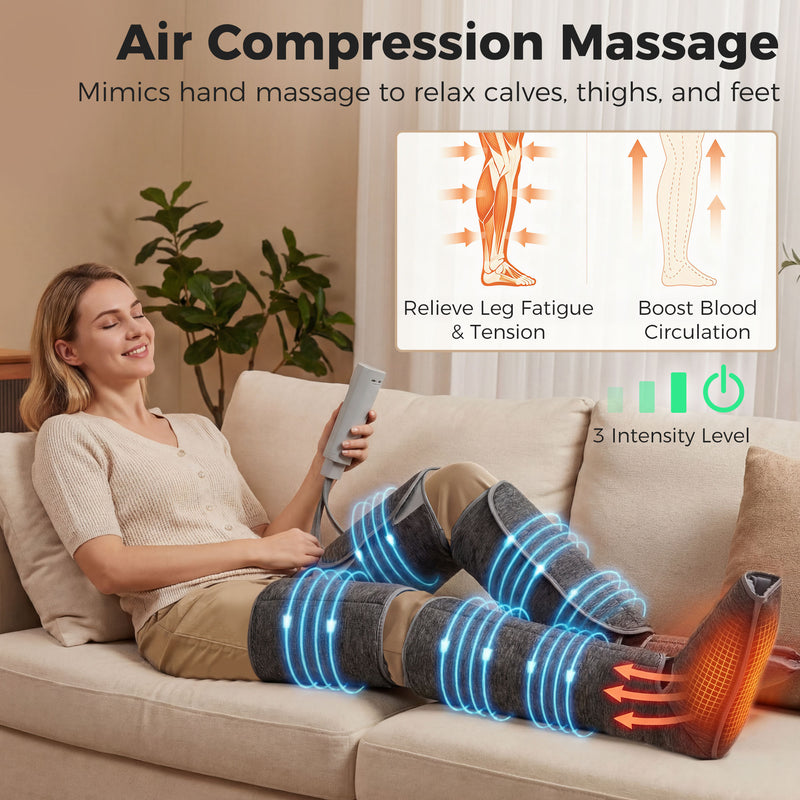 Leg Massager for Fast Muscle Relief and Swelling Reduction at Home Grey Homcom