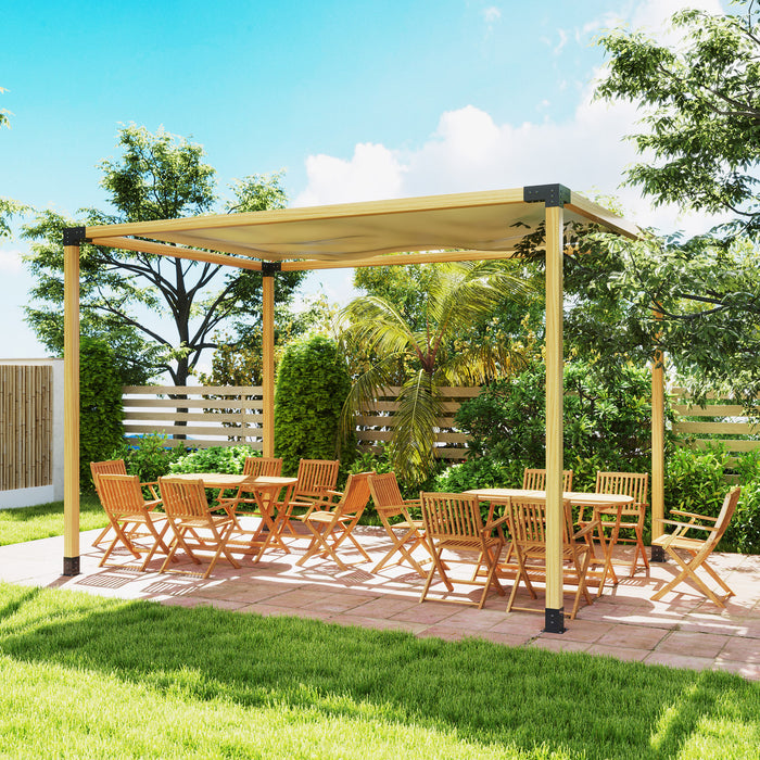 DIY Pergola Kit with 3-Way Corner Brackets and Post Base for 4x4 Timber Includes Screws by Outsunny