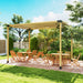 DIY Pergola Kit with 3-Way Corner Brackets and Post Base for 4x4 Timber Includes Screws by Outsunny