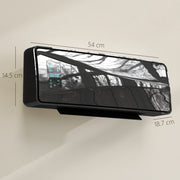 2000W Wall Mounted Ceramic Electric Heater With Fan Remote And Thermostat Control Black