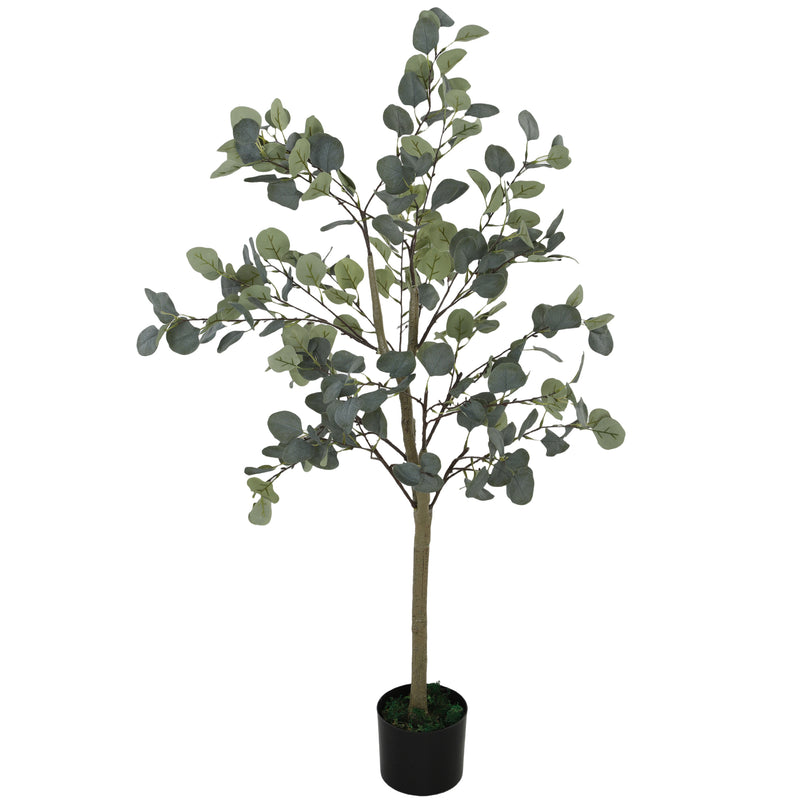 5ft Artificial Silk Eucalyptus Tree with 230 Silver Dollar Leaves in Pot for Home and Office by HOMCOM