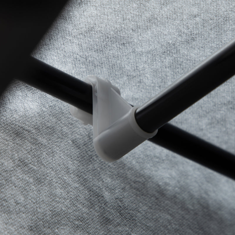 Dark Grey Fabric Portable Wardrobe with 8 Shelves and 2 Hanging Rods by HOMCOM