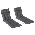 Dark Grey Sun Lounger Cushions Set of 2 190x56x10cm Thick UPF20+ Fabric by Outsunny