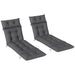 Dark Grey Sun Lounger Cushions Set of 2 190x56x10cm Thick UPF20+ Fabric by Outsunny