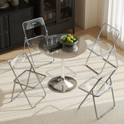 Folding Chairs Set of 4 Space Saving Clear Acrylic for Kitchen Dining or Home Office AOSOM