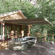 Grey 4x3m Electric Retractable Awning with Remote Control Ideal for Patio or Garden