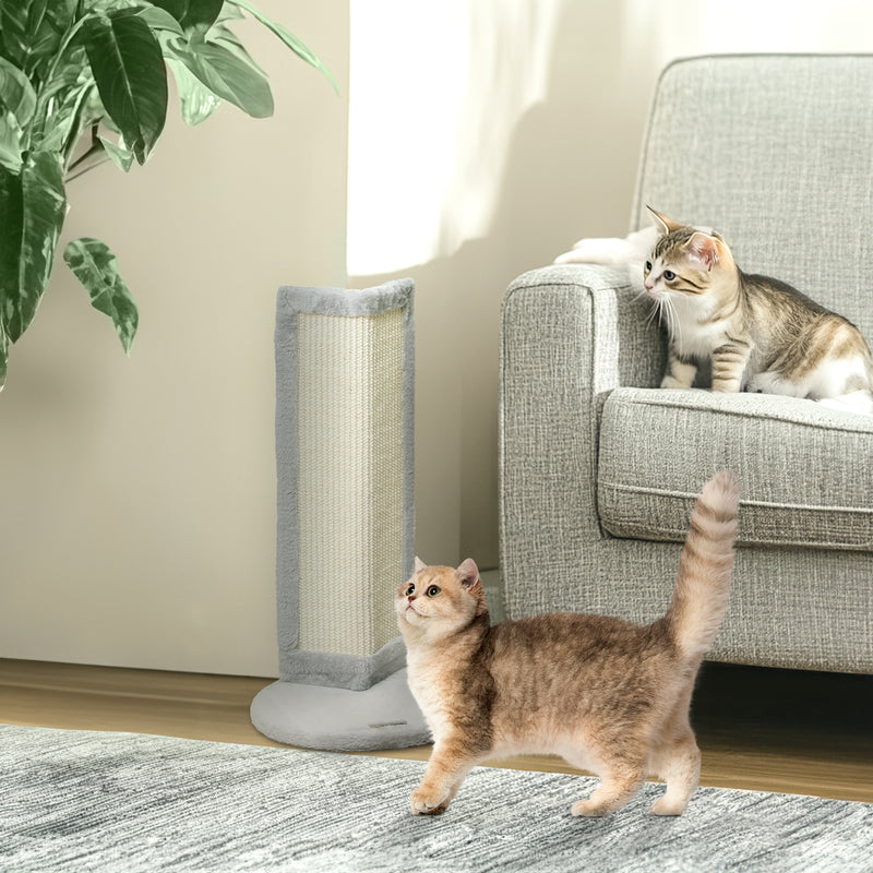 Grey 56cm Corner Cat Scratching Post with Sisal Pad for Claw Care by PawHut